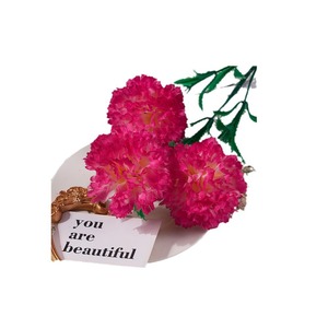 3 Têtes de fleurs artificielles d'œillet en soie, couleurs assorties, pour décoration de mariage, accessoires et ornements d'arrangement - Product Image 5