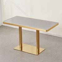 Tables de restauration commerciales en marbre avec dalle de roche en métal Chaises spéciales de snack-bar et de magasin Ramen pour restaurant, magasin de thé au lait