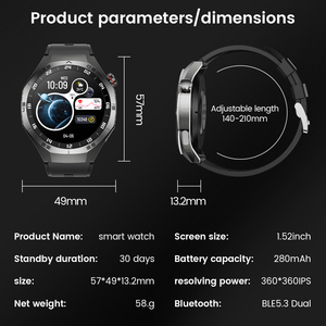 นาฬิกาอัจฉริยะ S5 กันน้ำ IP68 ขายส่ง MOQ ต่ำ บริการติดตามสุขภาพ OEM รับทำโลโก้ หน้าจอความละเอียดสูง TFT ขนาด 2.01 นิ้ว - Product Image 6
