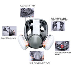 Masker Gas wajah penuh, harga murah, Model populer 6800, perlindungan uap organik, Anti debu beracun, masker Gas untuk keamanan - Product Image 3