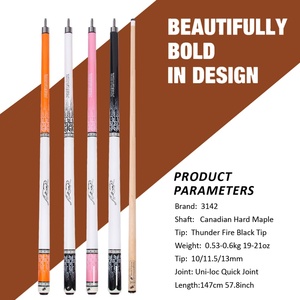 PREOAIDR 3142 Premium Pink Billiard Cue Set With Joint Protector - 58" , 19.5 Oz Weight 10/11.5/13mm Low Deflection Technology - Product Image 2
