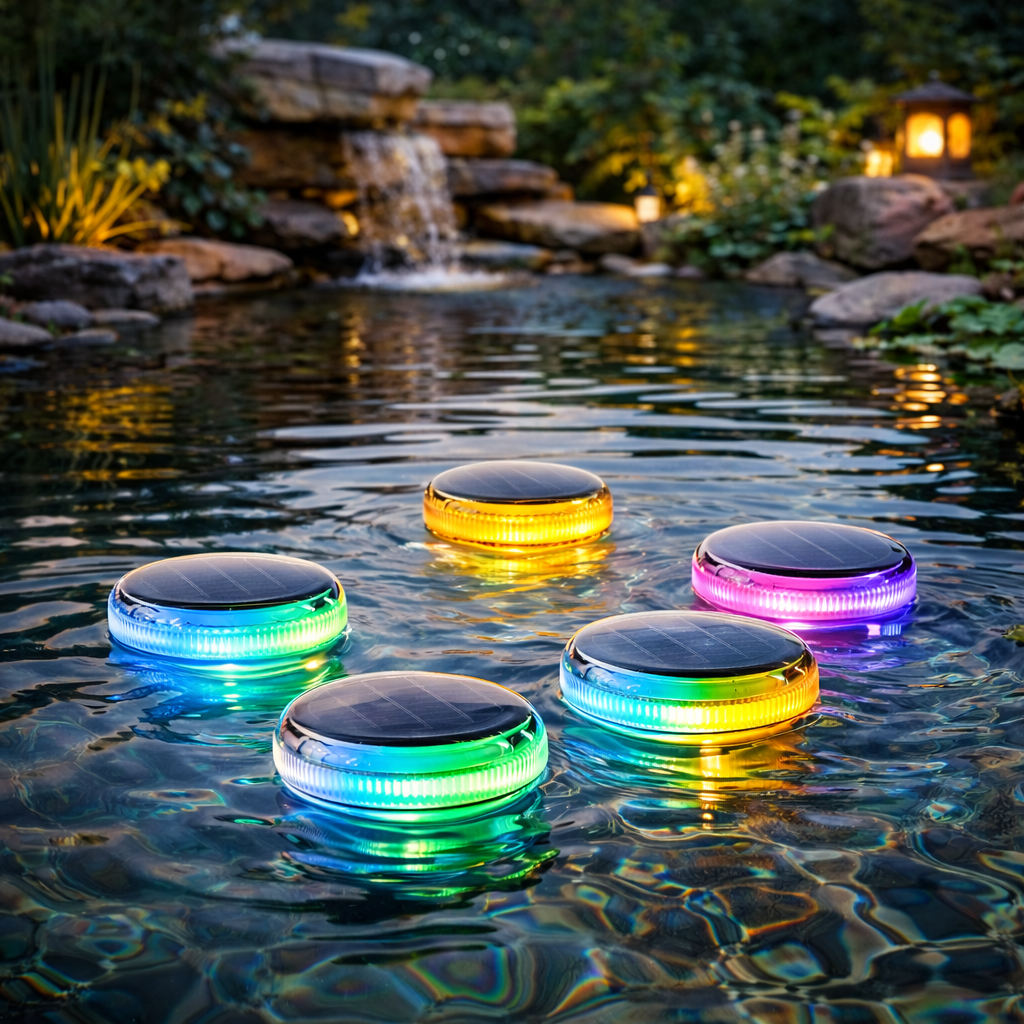 Solar Floating Pool Lights RGB Waterproof LED Pool Light with Remote Control for Outdoor Pool Decor