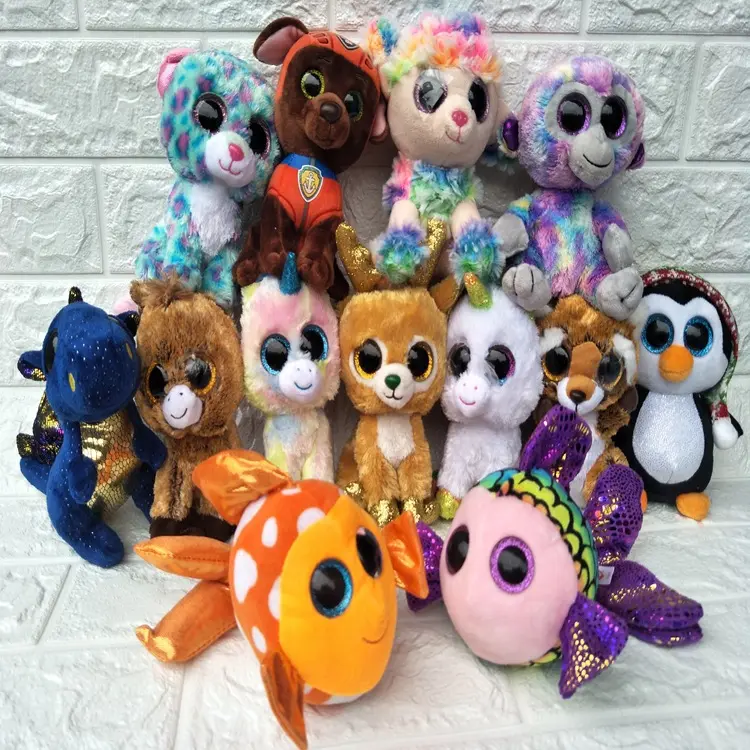 Amazon Hot Sale Beanie Boos Unicorn Big Eyes 15cm Plush Toy Doll Kawaii Ty Stuffed Animals For Babies Christmas Gifts