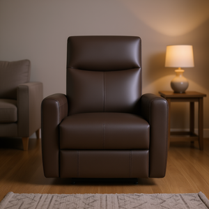 Poltrona Reclinabile Elettrica in Pelle PU con Braccioli Quadrati, Design Contemporaneo e Telecomando - Product Image 2