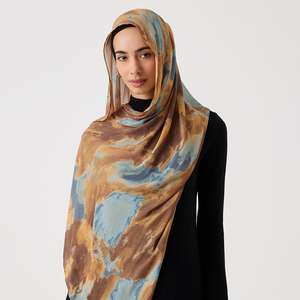 ผ้าคลุมศีรษะมุสลิมแฟชั่นล้ำสมัยปี 2026 พร้อมโลโก้สั่งทำ ขายส่ง ระบายอากาศได้ดี ใช้ได้ทุกฤดู ทันสมัย เรียบร้อย สำหรับผู้หญิง ลายพิมพ์สวยงาม ผ้าโมดอล - Product Image 1