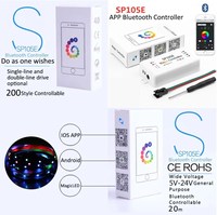 Controlador de Tiras LED SP105E de 2048 Píxeles con Control Remoto por Aplicación, Compatible con DC5V-24V y 2 Años de Garantía