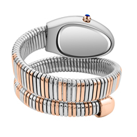 Montres de luxe en acier inoxydable pour femmes, cadran ovale blanc perlé, montres pour filles, montres à quartz tendance pour femmes, montres serpent