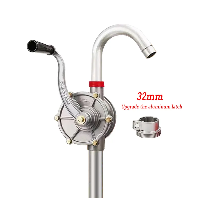 Aluminum latch 32mm industrial grade hand crank oil pump fuel Transfer Rotary Hand Pump For Diesel/Kerosene/lube/machine oil