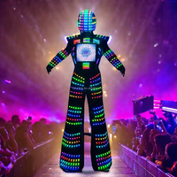 Costume de robot LED pleine couleur, costume de robot LED, tissu lumineux LED avec vision nocturne, tissu lumineux LED pour la danse, combinaison lumineuse