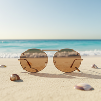 Lunettes de soleil ovales à clipser de luxe, style rétro unisexe, monture marron, confortables, verres polarisés TAC en métal, protection UV400, sans monture