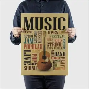 Custom Afdrukken Kaart Papier Buis Verpakking Indoor Outdoor Muziek Vintage Rock Posters Muurschildering Poster