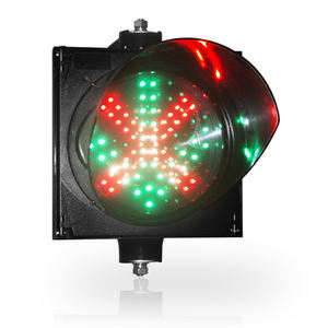 Feux de signalisation de sécurité routière à LED 12V 7,5W avec croix rouge et flèche verte, boîtier PC 200mm, fabriqués en usine - Product Image 1