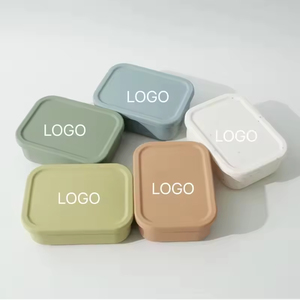 Lonchera Bento de Silicona de Grado Alimenticio, Libre de BPA, Apta para Microondas, Hermética, con 3 Compartimentos, Plegable, Contenedor de Almacenamiento de Alimentos - Product Image 1