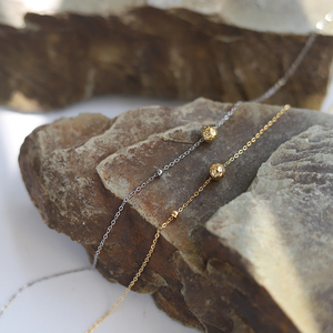 Colgante Simple de acero inoxidable para niñas, collar con dos tonos de 316L, con forma de Planeta, martillo, meteorito, bola de oro pequeña, Luna y tierra - Product Image 4
