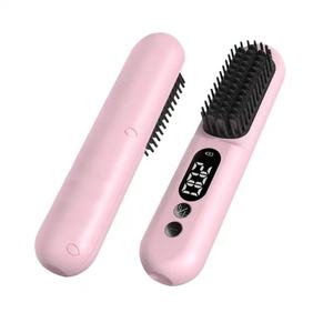 Peine Portátil de Iones Negativos para el Cuidado del Cabello, Dispositivo Eléctrico Inalámbrico Recargable por USB, Mini Plancha de Pelo con LED para Tratamiento Capilar - Product Image 1