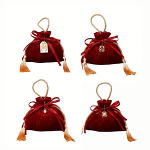 Pochette cadeau en velours avec cordon de serrage, 5 pouces, écologique, durable, pour mariage, fête, anniversaire, emballage cadeau, décoration, sac à bonbons - Product Image 3