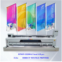 Máquina de Impresión Textil Digital de Tela para Banderas Todo en Uno de Alta Potencia y Resistente al Desgaste I3200A1 de 4 Cabezales y 3200 mm
