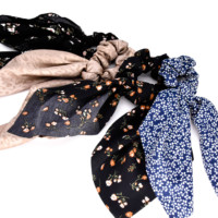 Foulard avec nœud en forme de fleur, chouchou Vintage pour femmes, 1 pièce, imprimé floral, doux