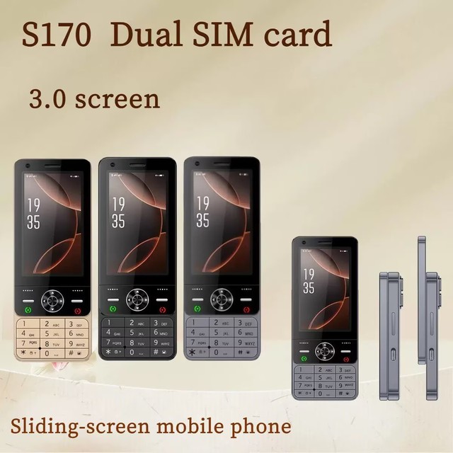 New Arrival 4G S170 Slider Phone Wholesale Price 2GB+16GB 3.5inch Dual SIM Card Elder Students Mini Feature Phone