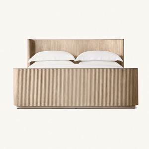 Cama de Madera de Lujo Personalizable, Estilo Americano Moderno, Tamaño King, con Base de Madera Sólida y Pie de Cama - Product Image 4