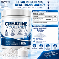 Poudre de créatine et de peptides de collagène en vrac, directement de l'usine OEM, pour femmes et hommes, 150g, favorise l'élasticité de la peau*, sans saveur, HALAL, GMP