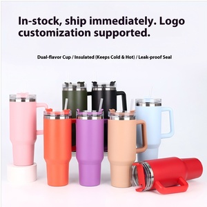 Manico di prima generazione 40oz tazza da viaggio isolante in acciaio inox a doppio strato con cannucce per auto speciali per uso auto - Product Image 3