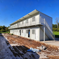 Maison conteneur FLKT en kit avec escalier et couloir, dortoir modulaire préfabriqué multi-pièces en conteneur maritime