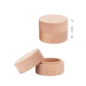 Boîte de rangement pour bricolage Petite boîte ronde en bois non peinte Anneau en bois Boîte en bois de pin