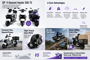 Motocicleta Superrápida de Alta Velocidad de 2000W con Batería de Litio de Largo Alcance, Frenos de Disco Dobles en las 2 Ruedas y Maletero Trasero para Adultos - Product Image 5