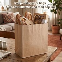 Sacs à collation en papier kraft robuste personnalisés et recyclables pour la vente en gros, avec poignée, pour emballage alimentaire à emporter