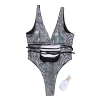 Logo personnalisé maillot de bain une pièce femmes Body métallisé brillant carnaval Body maillots de bain carnaval Jouvert vente en gros