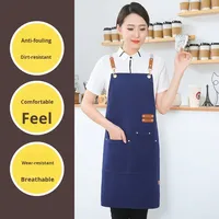 Tablier de travail personnalisé pour serveur de restaurant, tablier de nettoyage imperméable professionnel pour chef BBQ, tablier de cuisine en toile avec poches