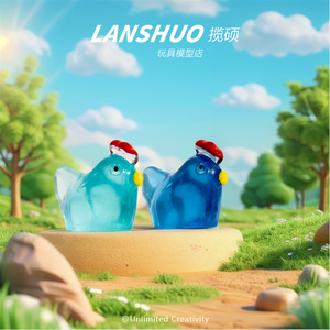 แลนซัว รีซิ่น ฟิกเกอร์ไก่จิ๋ว 3 มิติ เรืองแสงในที่มืด ของตกแต่งบ้าน งานฝีมือ ของเล่น - Product Image 2
