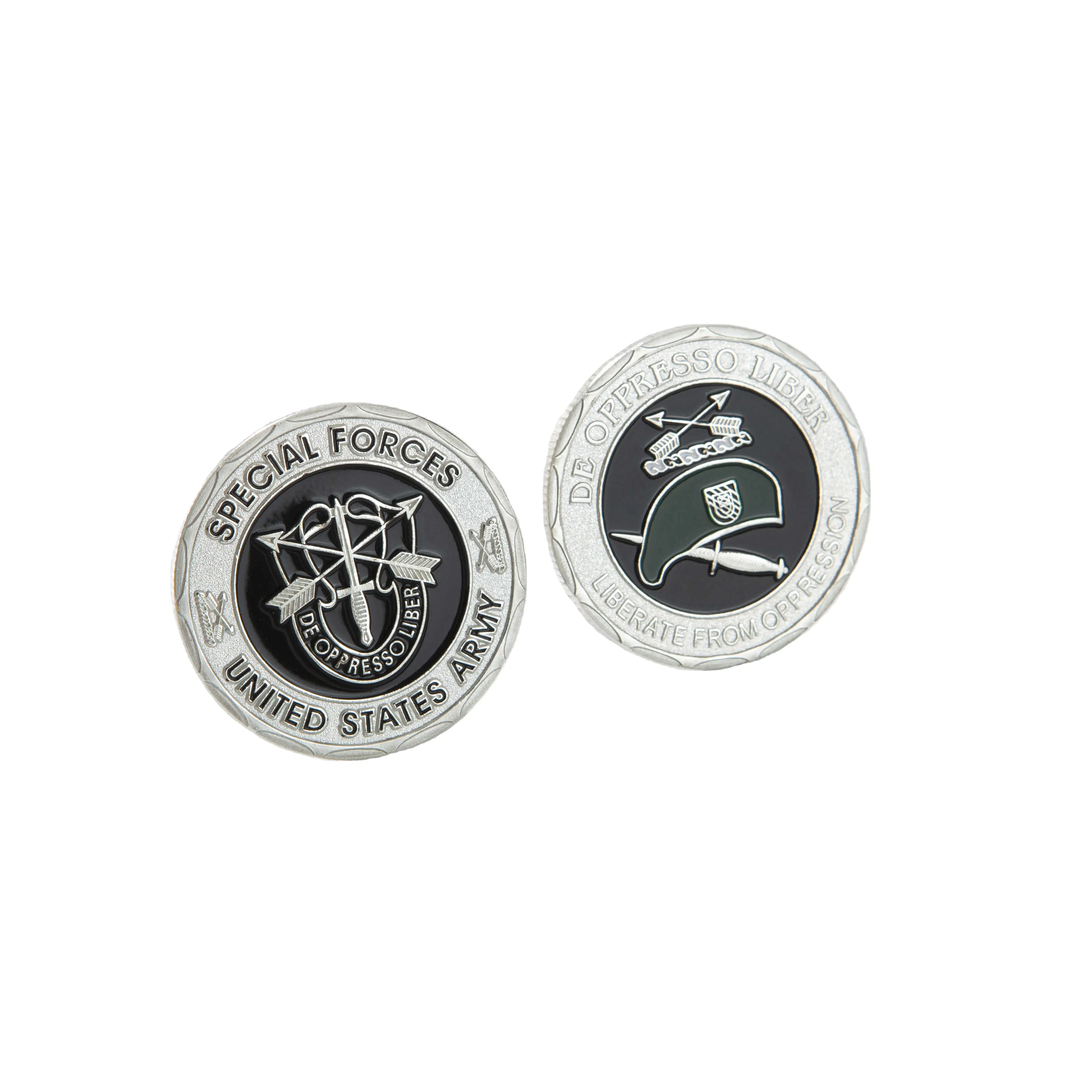 Groene Baret Badge Verguld Goud Op Maat Bedrukt Herdenkingsmunten Collectie 3d Aluminium Model Label Souvenirs Art Logo Cadeau