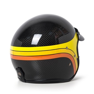 Mũ bảo hiểm carbon mặt mở mới nhất kiểu cổ điển 3/4 nửa đầu, mũ bảo hiểm xe máy sợi carbon retro dùng được bốn mùa - Product Image 3