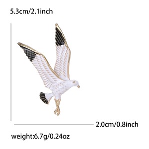 Broche de águila minimalista de 1 pieza de nueva moda europea americana, accesorios de ropa de adorno de pecho de aleación personalizados creativos - Product Image 3