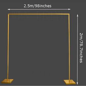 <span class=keywords><strong>2023</strong></span> nouveau mariage arc carré métal brillant plaqué or arc toile de fond support scène rectangulaire fleur support décoration - Product Image 4