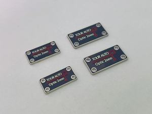 Etiqueta de Metal con logotipo chapado en oro de alta calidad para ropa, ropa, zapatos, bolsas, etiquetas de seguridad de papel, etiqueta grabada de goma duradera - Product Image 5