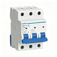 Disjoncteur miniature CHINT NB1-63 C16A 3P 4P Courbe C 6kA AC380V AC400V pour distribution électrique Certifié CE Stock usine