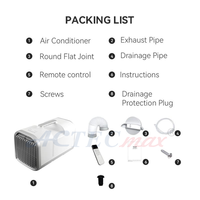 Climatiseur portable électrique 12V 24V 110V 220V 4500BTU R134a avec télécommande pour véhicule, camping-car, caravane, tente de camping