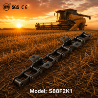 Cadena Agrícola Tipo S S88F2K1 con Accesorios, Cadena de Alta Resistencia para Cosechadoras, Piezas de Maquinaria Agrícola