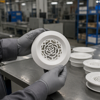 Diffuseur d'air rond en alliage d'aluminium et ABS à motif floral, direction réglable, système de ventilation intérieur monté au plafond