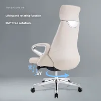 Chaise de bureau de direction en cuir de luxe, ergonomique, dossier haut, pivotante, avec appui-tête réglable pour les réunions d'affaires