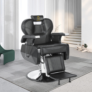 Sillas de Barbero Clásicas Usadas en Venta con Cuero PVC y Reposabrazos de Acero Inoxidable para Salón de Belleza de Luxmars - Product Image 2
