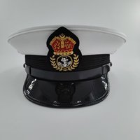 Gorra Naval Personalizada de Alta Calidad con Bordado, Gorras de Ceremonia de la Marina, Gorras Blancas de Marinero, Gorras de Capitán de Yate