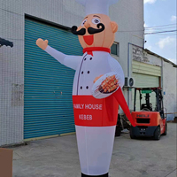 Mascotte publicitaire gonflable en nylon pour restaurant arabe, avec pompe électrique et fixation auto-agrippante