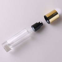 Flacon pompe en verre rond de 1 OZ (30 ml) pour huile cosmétique, flacon de sérum en verre, flacon pompe en verre pour huile cosmétique de luxe avec couvercle doré