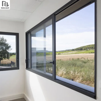 Ventanas Corredizas de Aluminio Modernas con Doble Acristalamiento, 3 Rieles, Marcos Horizontales para Hoteles, Villas, Apartamentos y Dormitorios