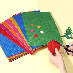 Feuilles de mousse scintillantes multicolores Foska 20*30CM 2mm d'épaisseur avec autocollant pour costumes, arts et projets d'artisanat - Product Image 6