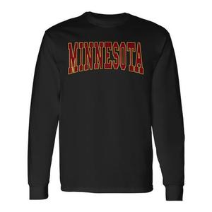 Maglietta classica a maniche lunghe Minnesota Throwback, girocollo unisex per adulti, stampa serigrafica, riunioni degli ex studenti - Product Image 1